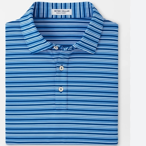 Peter Millar Clifton Performance Jersey in Mako Blue - Picture 2 of 12